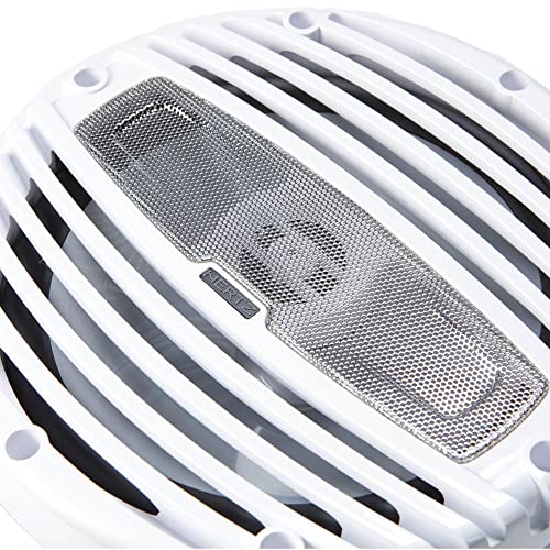 Image of HERTZ HMX-65-LD-TW 6.5 in. 4Ω Marine Coax Set - RGB LED Lights & All White Grilles
