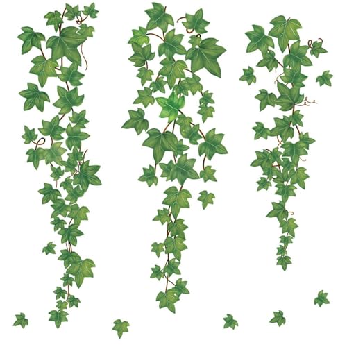 SLAXJNE Paquete De 2 Pegatinas De Pared De Hiedra, Pegatinas De Pared De Plantas De Vid, Pegatinas De Decoración De Paredes, Pegatinas De Pared De Plantas Verdes, Adecuadas para Sala De Estar, Etc.