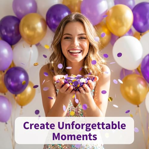 Image of Purple Gold Confetti /Purple Gold Party Table Decorations /Eid Mubarak /Purple Birthday Decorations /NYU Graduation Party Decorations 2026 (Pack of 3)