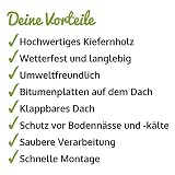 zooprinz wetterfeste Hundehütte Carlo massivem Holz und Dach zum Öffnen - perfekt für draußen - mit umweltfreundlicher Farbe gestrichen - 3 Größen zur Wahl (Hundehütte L)