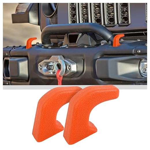 JWWY Bumper Tow Hook Covers Tow Trailer Hitch Receiver Cover Towing Hitch Rubber Sleeve Protector Cover Trim Fit for 2007-2026+Jeep Wrangler JL Gladiator JT 4XE JK Exterior Accessories 2pcs Orange