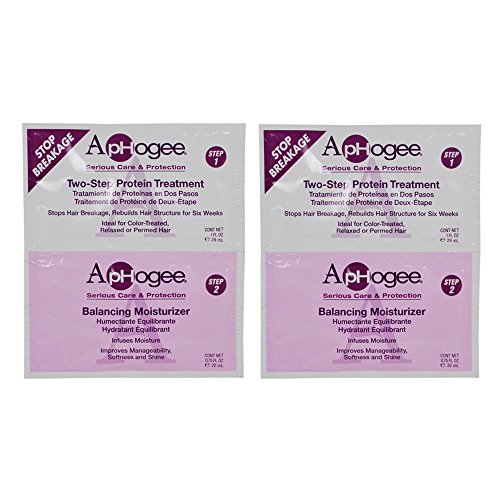 ApHogee Two-Step Protein Treatment 1oz & Balancing Moisturizer 0.75oz Packet"Pack of 2"