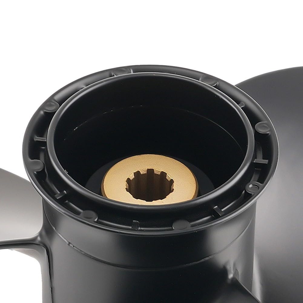 Elica per barche ad alta durabilità per fuoribordo Suzuki 9.9-20HP, 9-1/4x9 3-Blade 10 RH, alluminio resistente