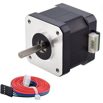 STEPPERONLINE Stepper Motor Nema 17 42 Ncm 1.5 A 42 x 39 mm 4 Wires 1 m | Bipolar, for 3D Printer/CNC Milling Machine, Black