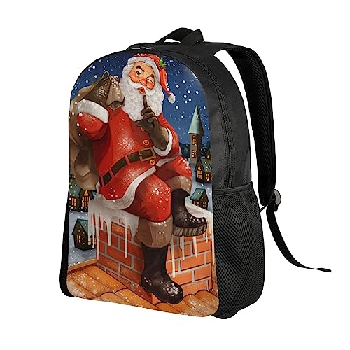 Santa Claus Printed Stylish Travel Backpack, Computer Bag With Comfortable Ergonomic Design Gym Bag Backpack #TOP1