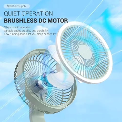 Image of Table Fan, Small Portable Desktop Fan with Strong Wind, Quiet Operation Personal Mini Fan for Home Office Bedroom Kitchen Table and Deskto (Green-OF)