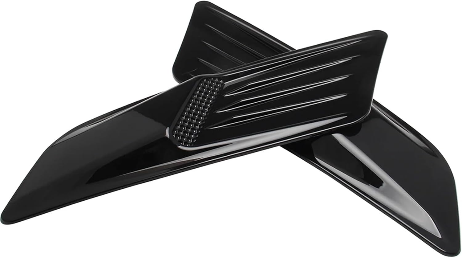 Universal Hood Vent Cover Car Front Hood Air Intake Trim Scoop Bonnet Vents Guards Heat Panel Cover Compatible With Ford Mustang 15-17 SLJ-1(Black)