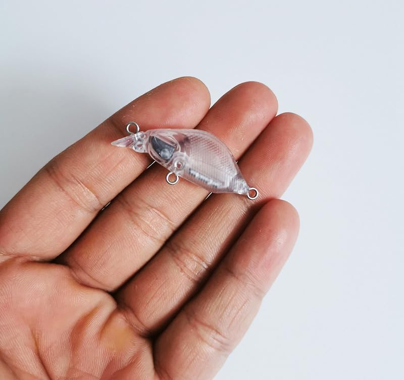 Pack of 20 Silent Sinking Mini Crankbait DIY Unpainted Bait Blank Fishing Lure