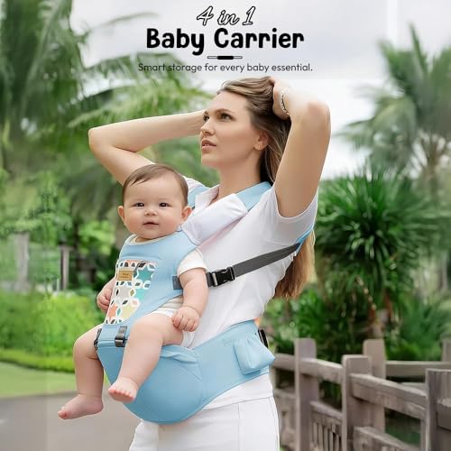 Image of StarAndDaisy 4 in 1 Baby Carrier for 0 to 3 Year Baby with Soft Cushion Hip Seat, Kangaroo Bag for Baby with 2 Storage Pockets, 4 Carry Positions | Baby Carry Bags