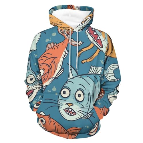 Hoodie chat et poisson pour vos moments de détente le week-end