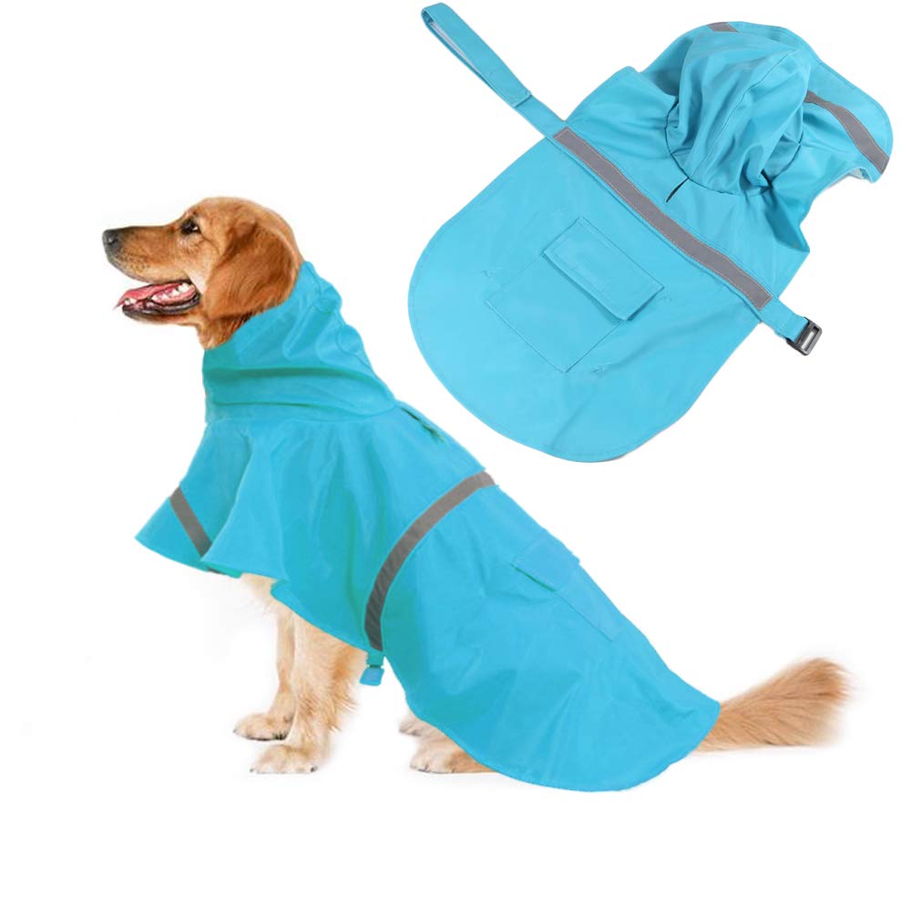 Reflective Dog Raincoat, Ajustable Pet Waterproof Clothes, Lightweight Pet Rain Poncho Jacket Hoodies for Small Medium Large Dogs