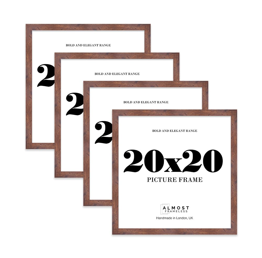 20x20 Photo Frame, Display 20x20" Pictures (22.9 x 15.2cm) Picture Frame for wall Display - Rustic Wood - 4 Pack โ image 1
