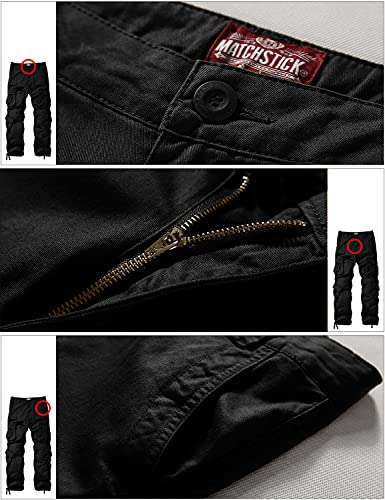 Match Men's Wild Cargo Pants(Black,30) #TOP4