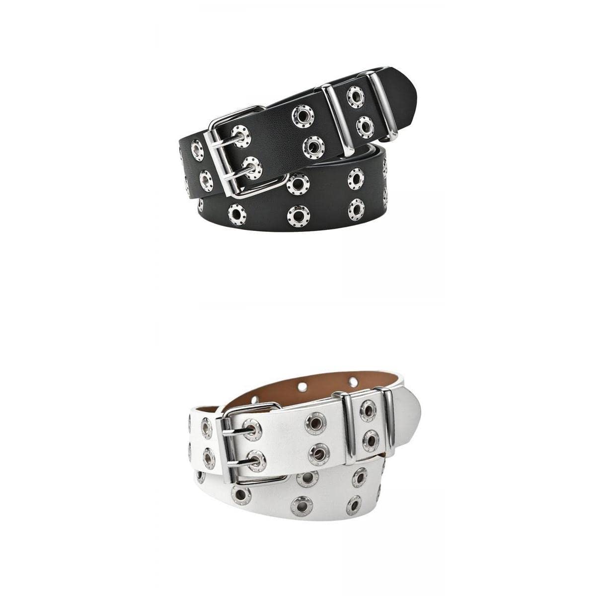 BNF®2 Pieces Leather Belt Buckle Ladies Double Grommet Unisex Jean|Clothing, Shoes & Accessories | Womens Accessories | Belts