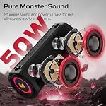 Monster Speaker S200 Wireless Portable Bluetooth Speaker, 24H Playtime, IPX6 Waterproof, 50W Stereo Sound, Bluetooth 5.4, Dual Bass Speakers, Perfect for Home, Parties, and Travel.Black