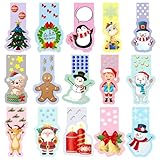 Lot de 30 marque-pages magnétiques de Noël pour enfants - Multicolore - Avec motif de Noël - Marqueur de page magnétique - Marque-page - Cadeau personnalisé - Pour étudiants, enseignants (B)