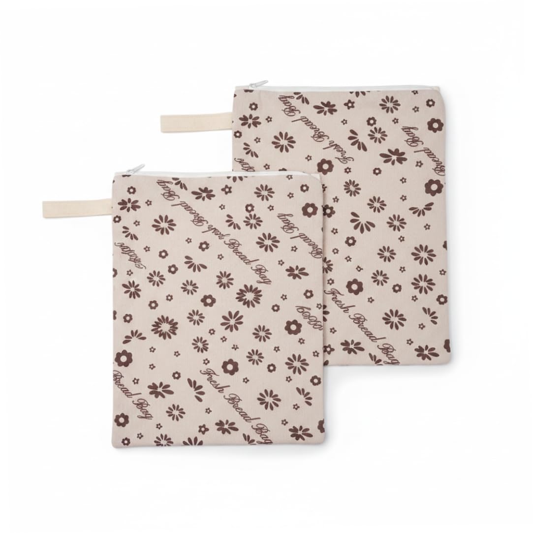Ginwrek bread bags for homemade bread Beeswax Bag, 2 Pack Beeswax Bags With L-zip Buckle Closure, Double Coated Reusable Sourdough For Homemade