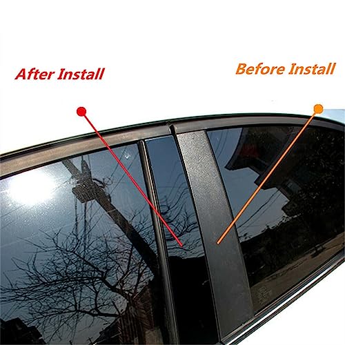 Postes de pilar negro brillante para Hyundai Elantra 2007 a 2010 con acabado elegante de 8 piezas 2