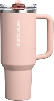 STANLEY Quencher ProTour Flip Straw Tumbler with Leakproof Lid 40 oz | Built-In Straw and Handle | Cup Holder Compatible for Travel | Insulated Stainless Steel Cup | BPA-Free | Peach Whip Gloss