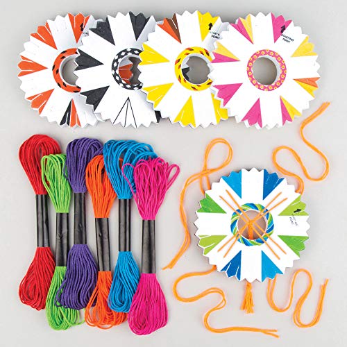 Baker Ross Kit Braccialetti Dell'Amicizia Intrecciati Fai Da Te – 4 Dischi Kumihimo E 36m Di Filo – Creativo Per Bambini 8+