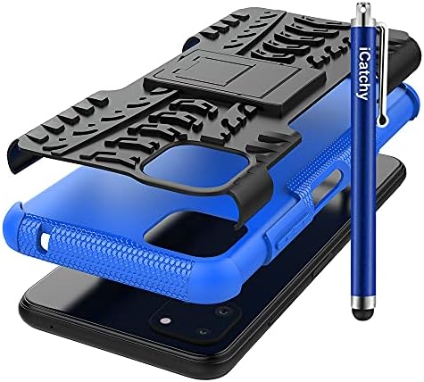For Samsung Galaxy A22 5G Case Heavy Duty Hard Tough Dual Layer Rugged Shockproof Kickstand Cover compatible With Samsung Galaxy A22 5G Phone Case (Blue)