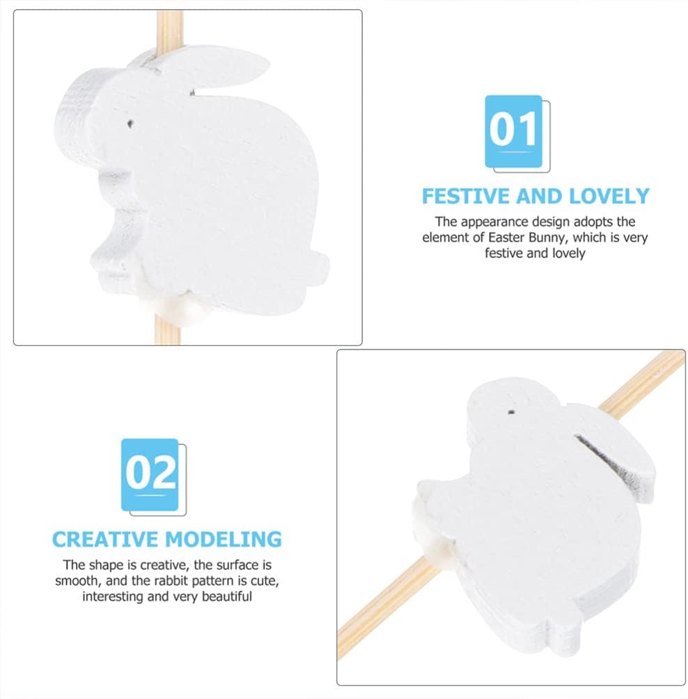 Didiseaon 200pcs Decorative Wooden Cocktail Picks for Cakes Fruit and Appetizers Easter Bunny Cake Inserts Smooth Finish for Parties and Events