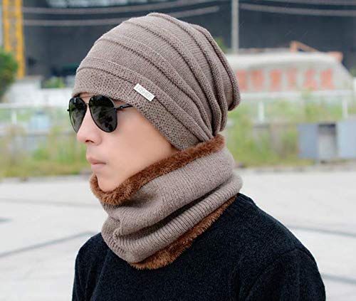 Bonnet tricoté doublé velours pour homme : protection thermique maximale contre le grand froid