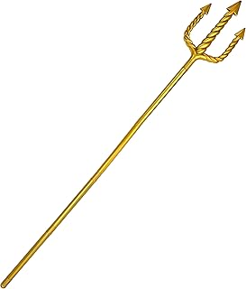 60Inch Gold Trident, Trident Spear Toys Plastic Trident King Neptune Costume Accessory for Adults Halloween Cosplay