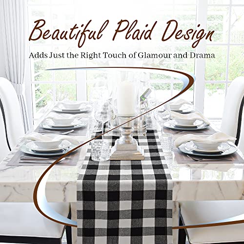 Yourtablecloth Buffalo Checkered Table Runner - Washable Suitable For Indoors Or Outdoors Yellow And White 14 X 72 #TOP2