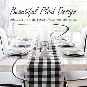 Yourtablecloth Buffalo Plaid Checkered Table Runner - Washable Table Accent Any Occasion Indoors or Outdoors Christmas White Plaid 14 x 72 Yourtablecloth Buffalo Plaid Checkered Table Runner Washable Table Accent Any Occasion Indoors or Outdoors Christmas White Plaid 14 x 72