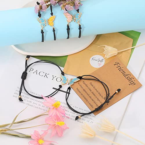 Bk.fangwoo Friendship Bracelets For 2 Teen Girls Bff Butterfly Long Distance Matching Relationship Bracelet Best Friend Bracelet Jewelry Gifts For Birthday Festival… #TOP4