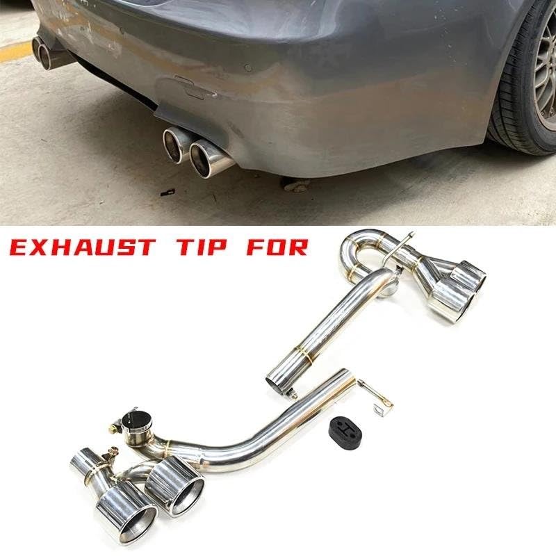 Punta de escape doble BMW E60 en acero inoxidable pulido y resistente 2