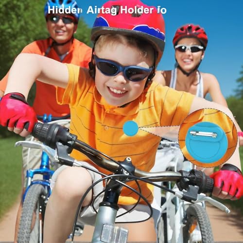 Airtag Bracelet for Kids Adjustable Airtag Watch-Style Wristband, Waterproof Silicone Airtag Holder, Compatible with Apple Airtag, 2-Pack / 8-Pack air tag Bracelet (Purple/Orange 8-Pack) — view 2