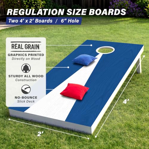 Image of GoSports 4 x 2 ft Regulation Size Wood Cornhole Boards - 10 Vintage Wood Designs (Choose Your Style)