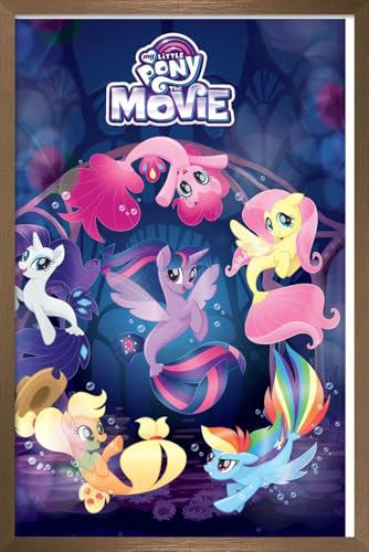 Trends International Hasbro My Little Pony Movie - Underwater Wall Poster, 22.375" x 34", Bronze Framed Version