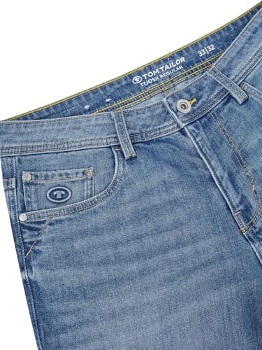 TOM TAILOR Jeans Herren Stretch Regular Slim Fit Josh Jeanshose Hose Denim, Länge:30L, Farbe:Stone Blue Denim (10141), Weite:32W 3