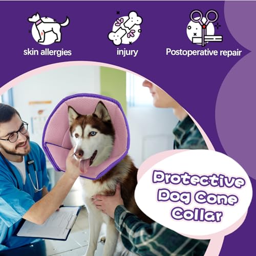 Dog Cone for Large Dogs After Surgery, Soft Dog Cone Collar for Dogs to Stop Licking, Adjustable Comfy E-Collar Alternative Lightweight Post-Surgery Recovery Elizabethan Collar for Pet by Allroaring - Image 6