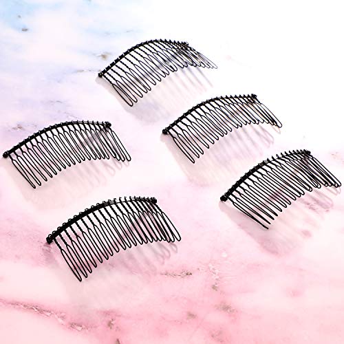 5 Pieces Hair Clip Combs Metal Wire Hair Combs Wire Twist Bridal Wedding Veil Combs (20 Teeth, Black) #TOP6