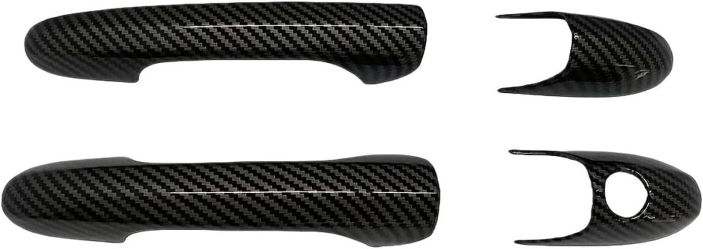 Compatible For Fiat 500 2008-2023 Abarth 595 595C 2012-2023 695 2010-2023 Car Exterior Door Handle Decorative Sticker Cover(Carbon Look)