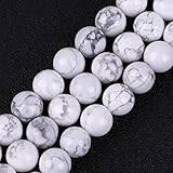  SHG store 10mm Kugel Edelstein-Weiß Howlith Perlen Strang 15 Zoll Schmuckherstellung Perlen