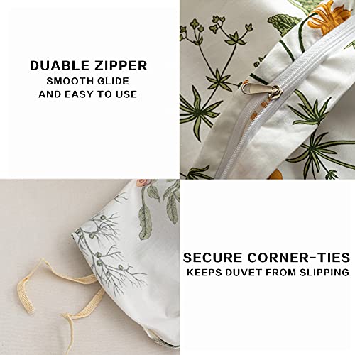 Ecocott 3 PIECES BEDDING QUEEN SIZE DUVET COVER Floral Duvet Cover Sets Queen Size,3 Pieces 100% Natural Cotton Floral Pattern 1 Duvet Cover thumb #4