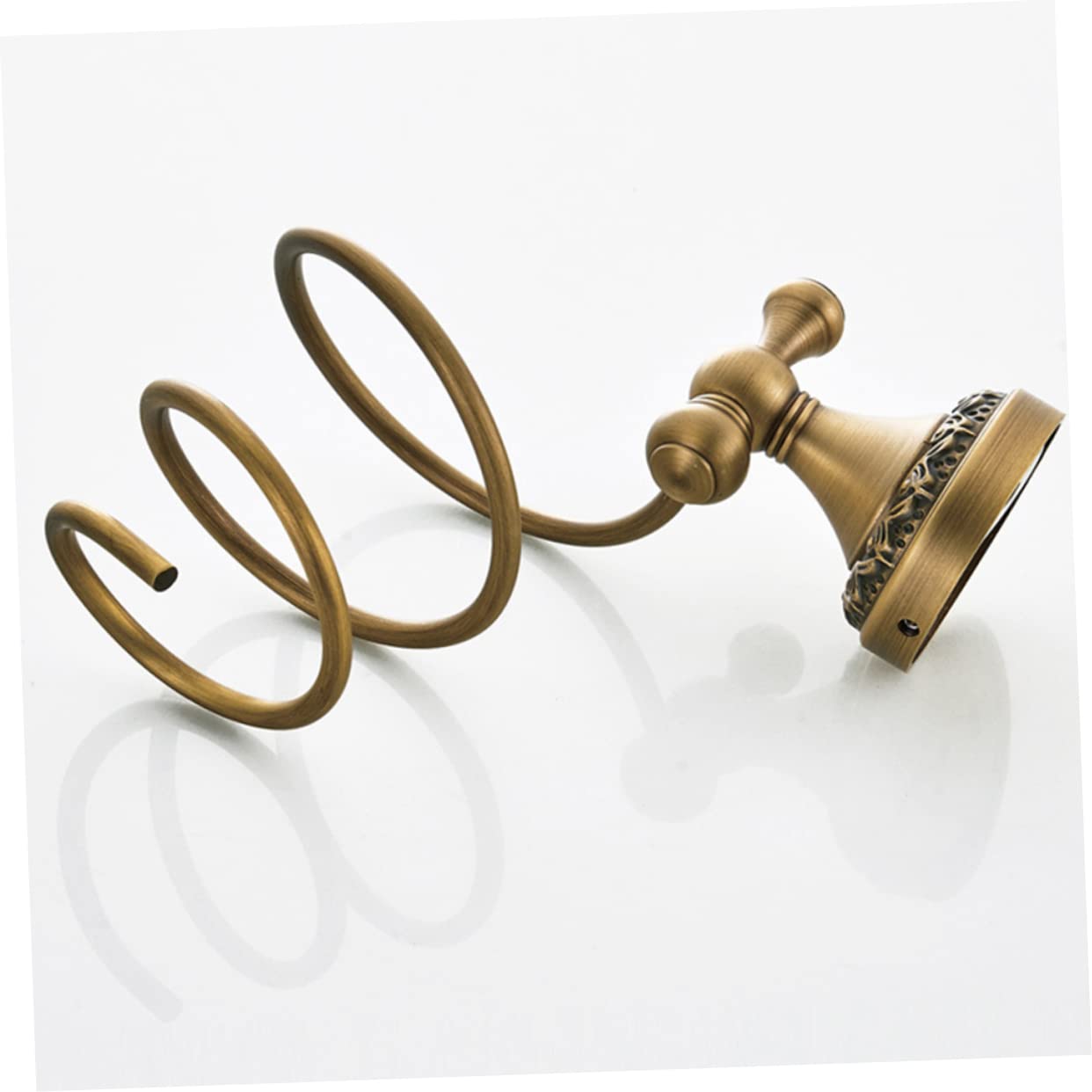 Supporto per Asciugacapelli da Parete a Spirale in Rame | Oro, Acciaio Inossidabile, Facile Installazione, Uso in Bagno Domestico e Barber Shop