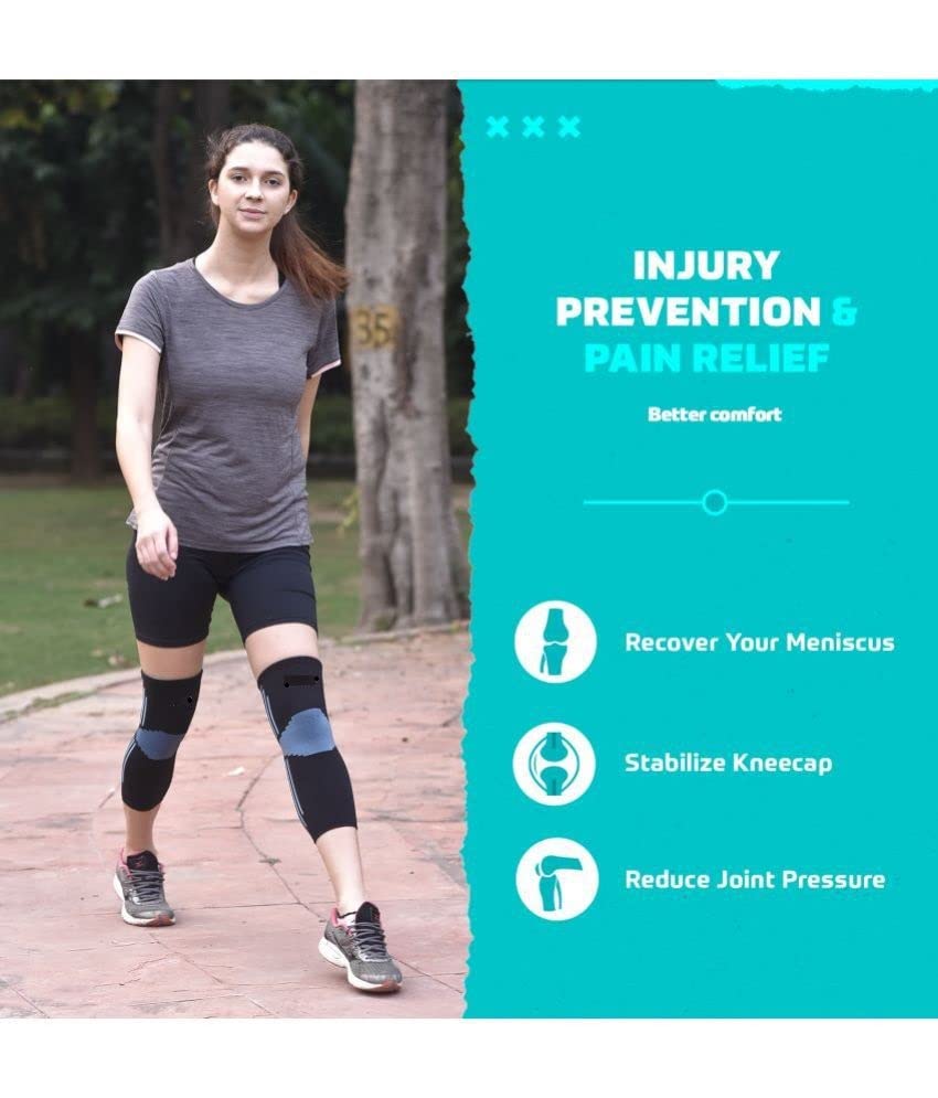 Image of Knee Support Cap Brace /Sleeves Pair For Sports, Pain Relief, Knee Compression Support, Exercise, Running, Cycling, Knee Cap Guard Brace For Men And Women (1 Pair) (XXXL)