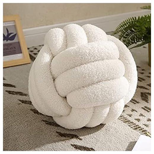 Oreiller à Boule de Noeud, Oreiller de Balle nouée | Coussin de canapé en Velours d'agneau tissé à la Main | Ultra Doux | Coussin de Compagnie | Oreiller de canapé Beige, 22 x 22 cm
