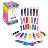 abeec Glitter Shaker Tubes - 32 Vibrant Colours | Fine Glitter for Arts & Crafts, DIY, Slime Kits & Scrapbooking | Mess-Free Easy Pour Tubes for Kids & Adults - Image 1