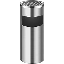 Standing Ashtray, Stainless Steel Outdoor Ashtray Trash Can, Commercial Garbage Can, with Inner Bucket, Suitable for Any Public PlacesSilver