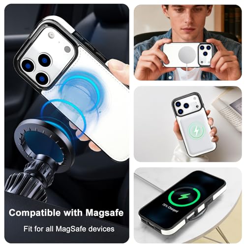 KIHUWEY Compatible with Magsafe for iPhone 17 Pro, 2 in 1 Detachable Wallet Case with Credit Card Holder, PU Leather Magnetic Kickstand RFID Cover for 6.3", Beige by KIHUWEY - Used condition - Image 4