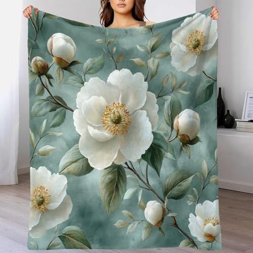Couverture en flanelle fleur 127x152 cm pour canapé