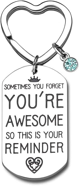 Inspirational Birthday Gift for Women Men Keychain Keyring for Friend Her Him BFF Thank You Appreciation Gift for Coworker Boss Teacher Graduation to Daughter Son from Mom Dad Thanksgiving Christmas