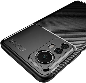 Aksesuarcim Xiaomi Mi 12 Pro ile Uyumlu Kılıf Silikon İnce Karbon Lüx Parmak İzi Yapmayan Tarz Kapak Siyah